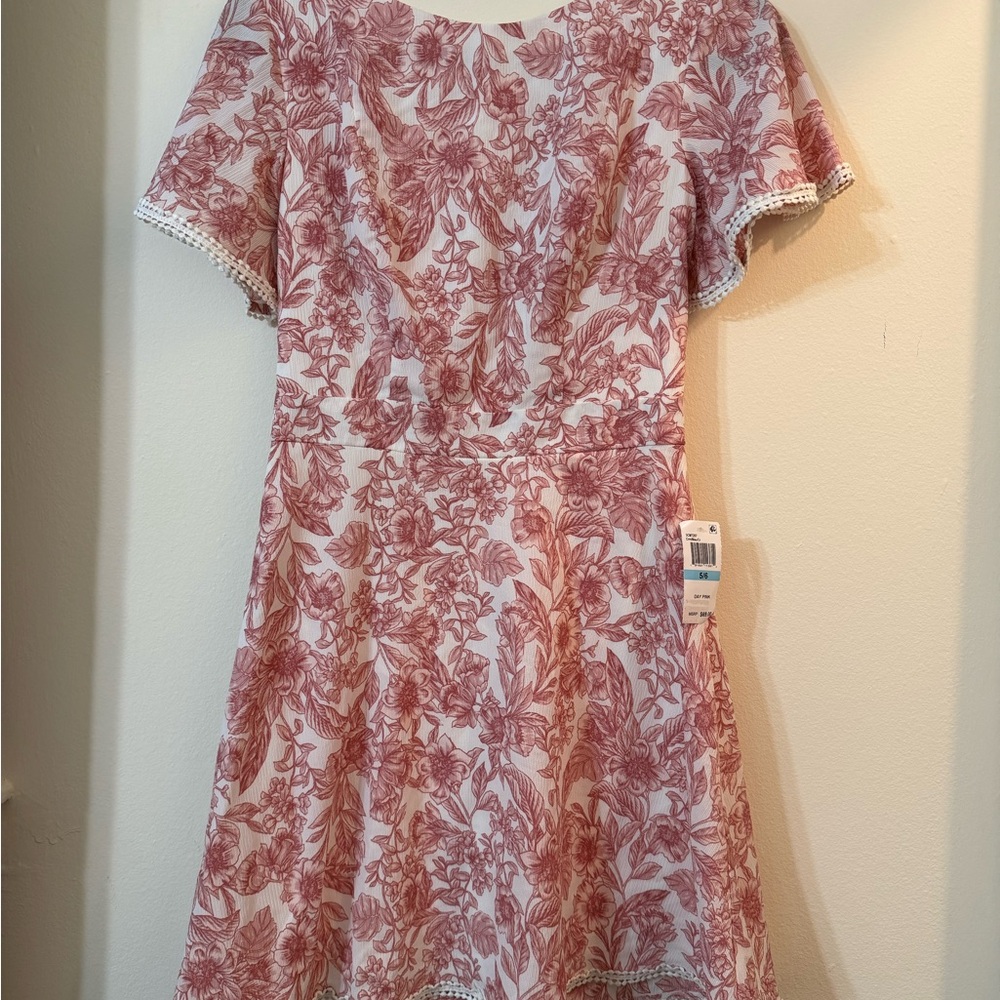 B Darlin Red and White Floral Dress